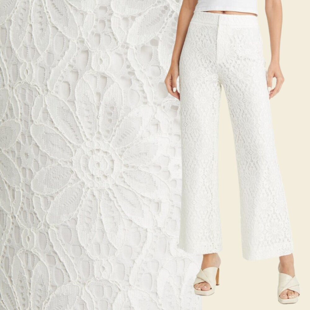 NWT & Other Stories Floral Lace Wide Leg Lined Trousers Size 6